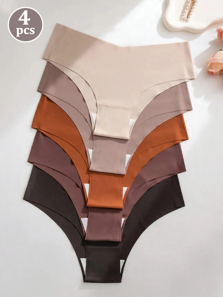 Kit 4 Cuecas de Seda de Gelo Sem Costura