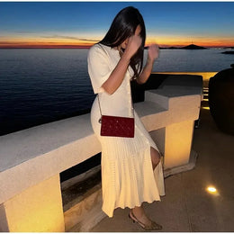 Vestido Midi de Malha com Botões