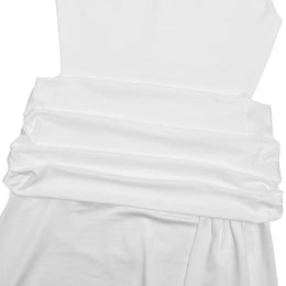 Vestido Comprido de Gola Alta com Fenda