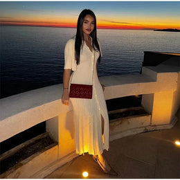 Vestido Midi de Malha com Botões
