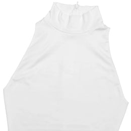 Vestido Comprido de Gola Alta com Fenda
