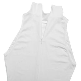 Vestido Comprido de Gola Alta com Fenda