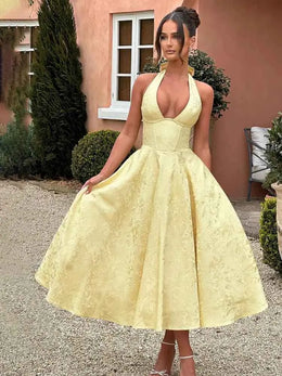Vestido Comprido com Laço e Corpete