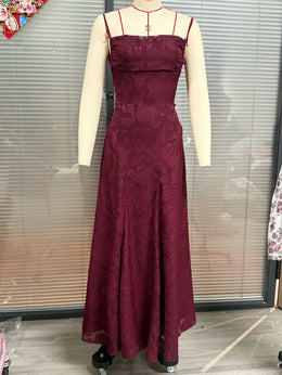 Vestido Comprido de Chiffon com Costas Descobertas