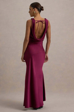 Vestido Comprido de Cetim com Costas Descobertas