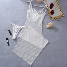 Vestido Elegante de Renda com Decote Halter