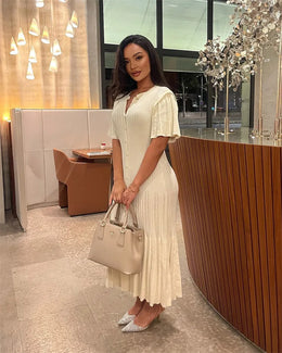 Vestido Midi de Malha com Botões