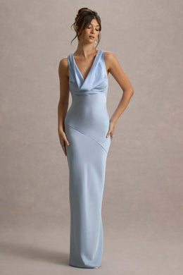 Vestido Comprido de Cetim com Costas Descobertas