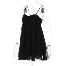 Vestido Curto de Chiffon com Alças
