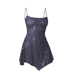 Vestido Curto com Brilho e Pedrarias