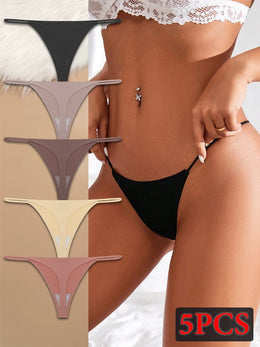 Kit 5 Cuecas Sem Costura de Seda de Gelo