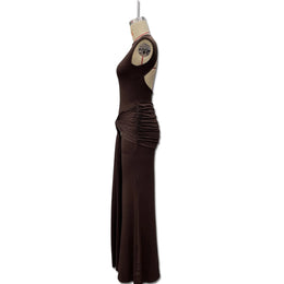 Vestido Comprido sem Mangas com Costas Descobertas