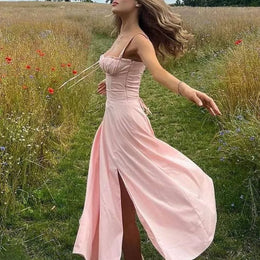 Vestido Midi com Corpete e Atacadores