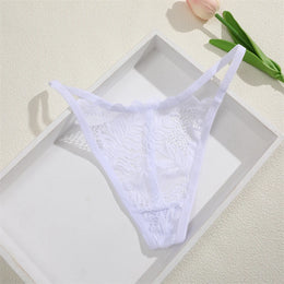 Tanga Floral Transparente de Cintura Baixa