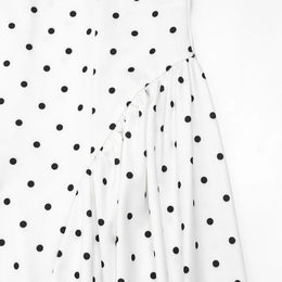 Vestido Comprido Vintage de Bolas sem Mangas