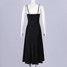 Vestido Comprido de Cetim com Renda