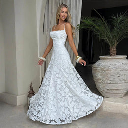 Vestido Comprido de Chiffon com Costas Descobertas