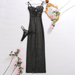 Vestido Elegante de Renda com Decote Halter