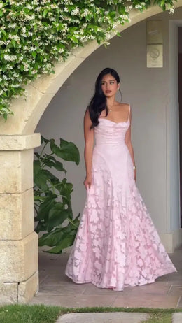 Vestido Comprido de Chiffon com Costas Descobertas