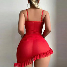 Conjunto de Lingerie Transparente com Soutien e Tanga