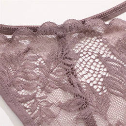 Tanga Floral Transparente de Cintura Baixa