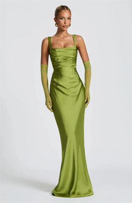Vestido Comprido sem Alças com Corpete