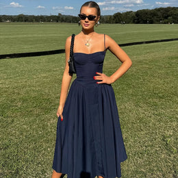 Vestido Midi Floral com Corpete — Rosa