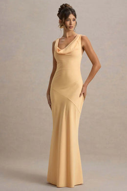 Vestido Comprido de Cetim com Costas Descobertas