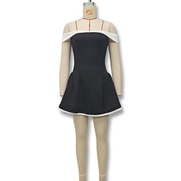 Vestido Curto Rosa de Ombros Descobertos