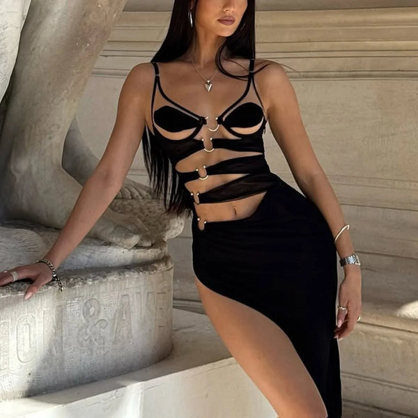 Conjunto de Lingerie com Detalhes Metálicos — 2 Peças