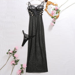 Vestido Elegante de Renda com Decote Halter