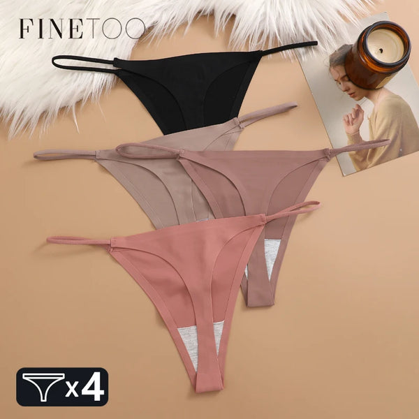 Tangas Sem Costuras com Efeito Seda — Pack de 4 — Modelo B