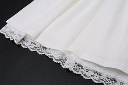 Vestido Curto Branco com Corpete de Renda