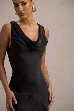 Vestido Comprido de Cetim com Costas Descobertas