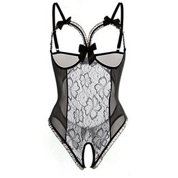 Body de Lingerie com Renda e Costas Descobertas — Vermelho