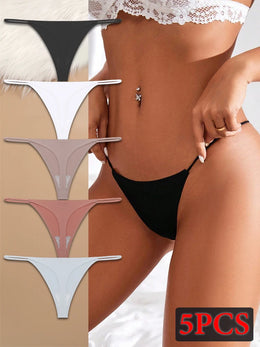 Kit 5 Cuecas Sem Costura de Seda de Gelo