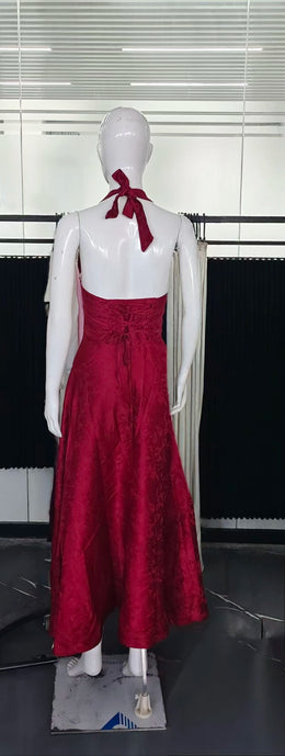Vestido Comprido com Laço e Corpete
