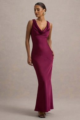 Vestido Comprido de Cetim com Costas Descobertas