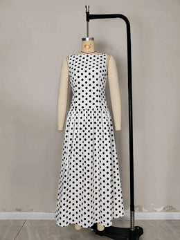 Vestido Comprido de Bolas sem Mangas