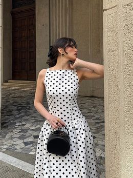 Vestido Comprido de Bolas sem Mangas