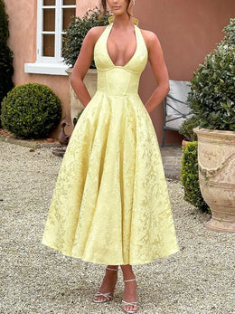 Vestido Comprido com Laço e Corpete
