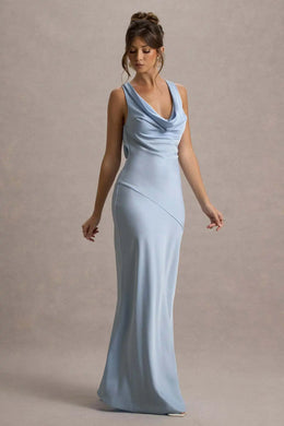 Vestido Comprido de Cetim com Costas Descobertas