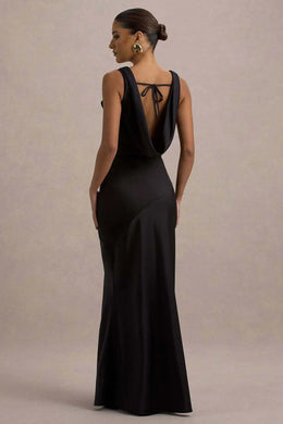 Vestido Comprido de Cetim com Costas Descobertas