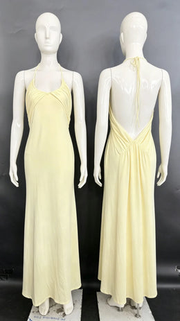 Vestido Comprido Amarelo com Folhos