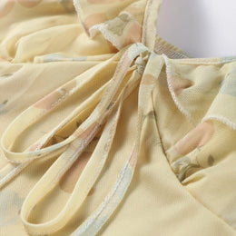 Vestido de Verão Floral com Decote nas Costas