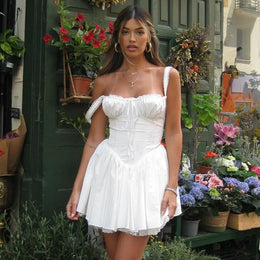 Vestido Curto Floral com Corpete
