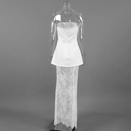 Vestido Comprido de Renda — 2 Peças