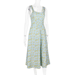 Vestido Midi Floral com Corpete e Bolsos