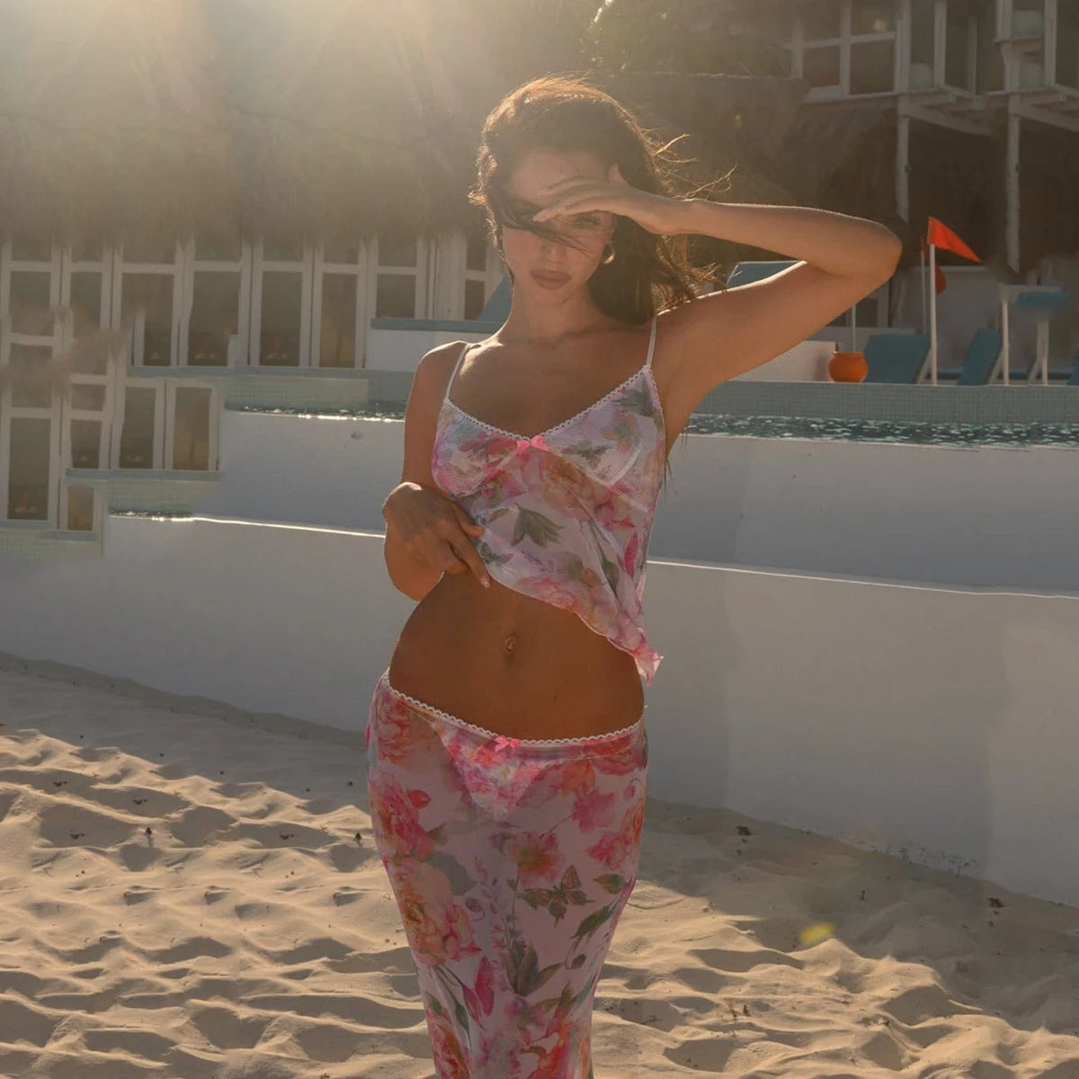 Conjunto de Praia com Blusa e Saia — 2 Peças