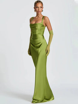 Vestido Comprido sem Alças com Corpete